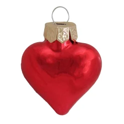 Whitehurst Hearts>56Ct Shiny Red Glass Heart Christmas Ornaments 1.75" (45Mm)