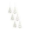 Melrose Trees & Wreaths>6Ct Silver Glass Christmas Tree Ornaments 5.75"