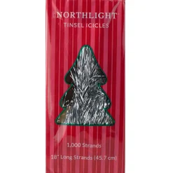 Tree Attachments*Northlight 1000Ct Silver Tinsel Icicle Strands - 18