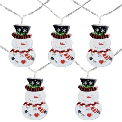 Northlight 10Ct Snowmen With Top Hats Led Christmas Lights - 4.5 Ft Clear Wire
