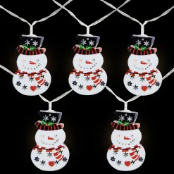 Northlight 10Ct Snowmen With Top Hats Led Christmas Lights - 4.5 Ft Clear Wire