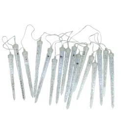 Northlight 16Ct Transparent Dripping Icicles Snowfall Christmas Light Tubes - 14.25 Ft Clear Wire