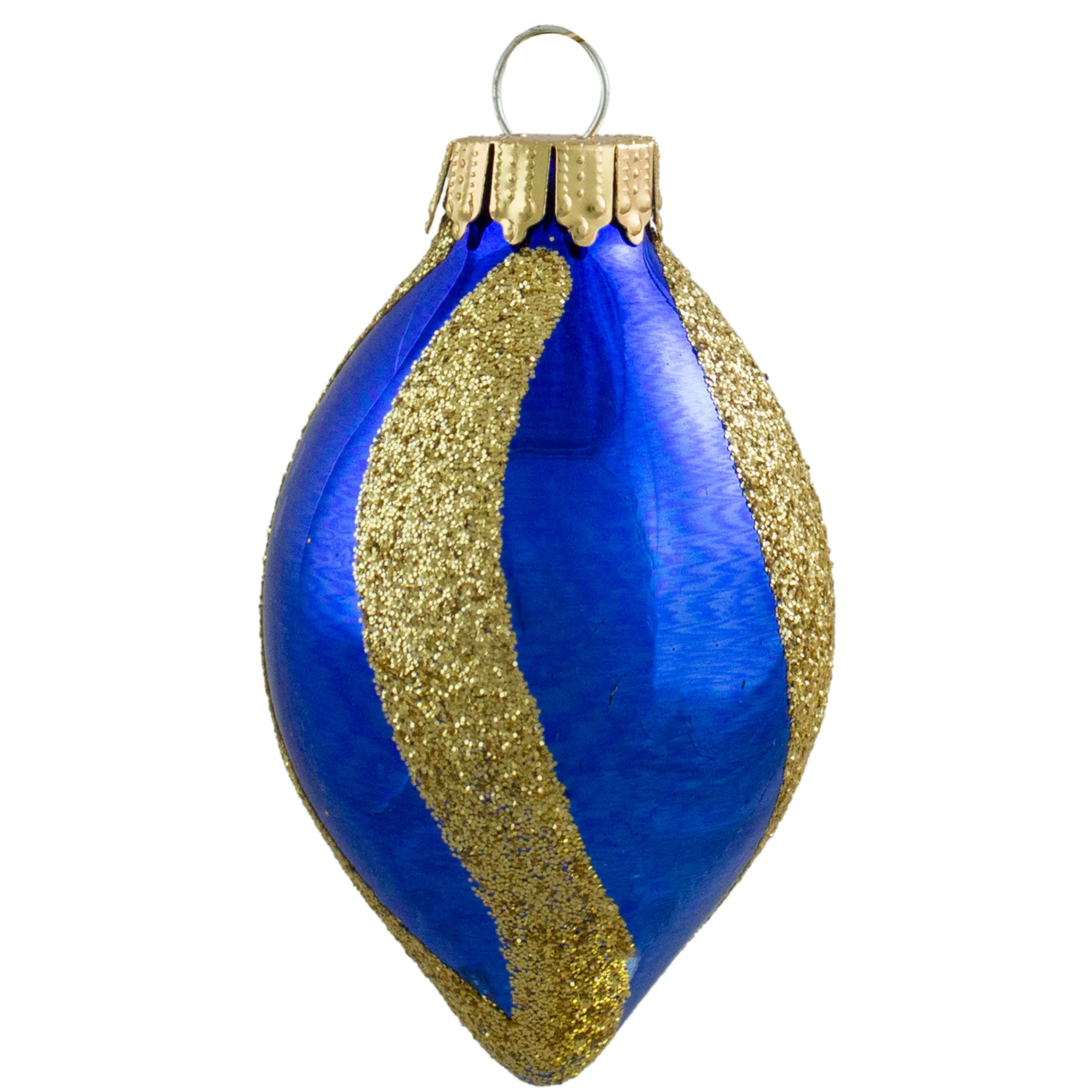 Northlight Finials>9Ct Vibrantly Colored 2-Finish Swirls Glass Christmas Finial Ornaments 2"