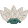 Northlight 100Ct Warm White Led Faceted C7 Christmas Lights, 66Ft Green Wire
