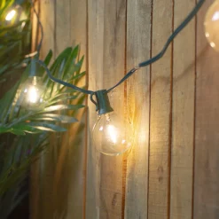 Northlight 10Ct Warm White Led G50 Globe Patio Lights, 10Ft Green Wire