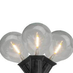 Northlight 20Ct Warm White Led G50 Globe Patio Lights, 20Ft Black Wire