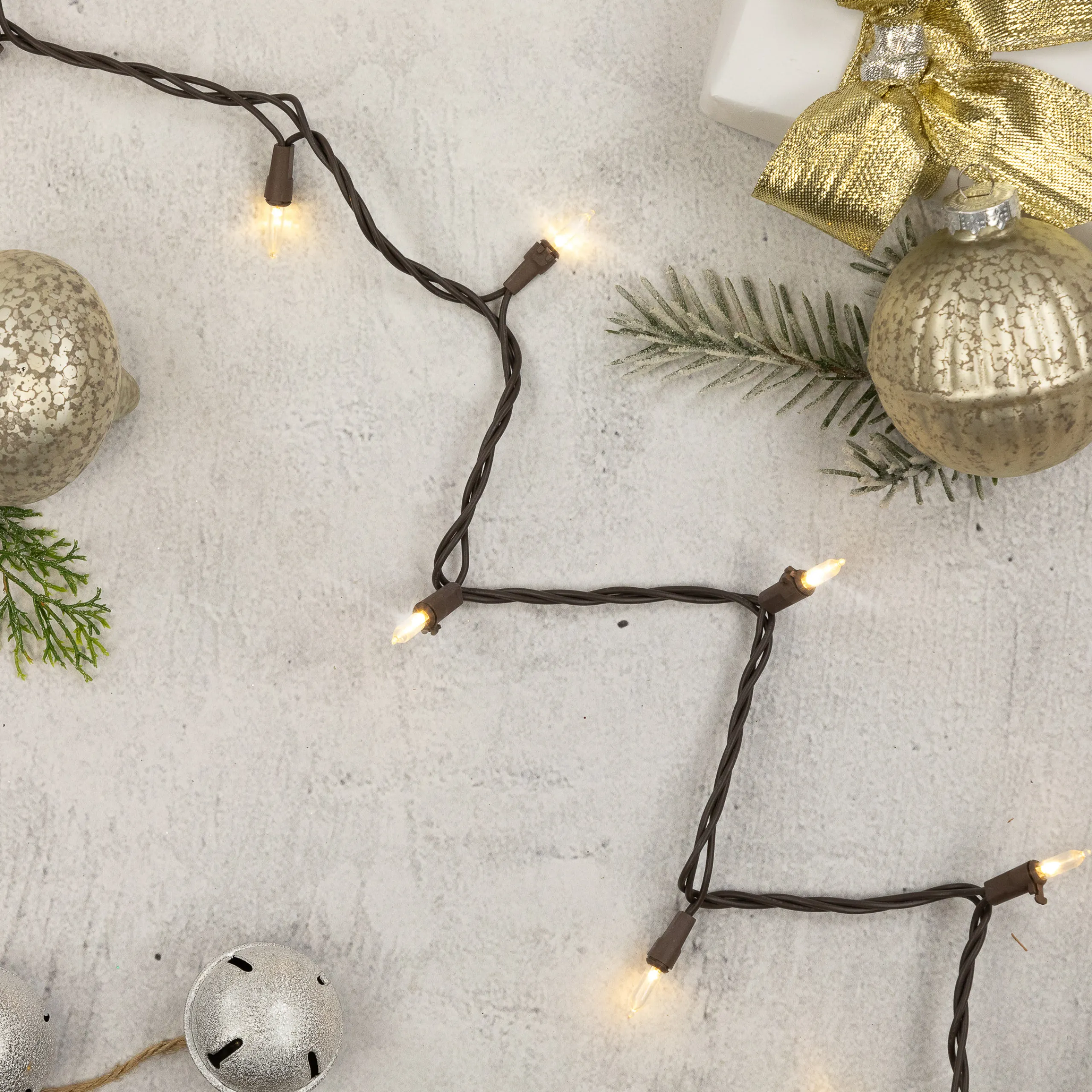 Northlight 35Ct Warm White Led Mini Christmas Lights, 11.25Ft Brown Wire