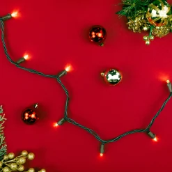 Northlight 50Ct Warm White Led Wide Angle Christmas Lights, 16.25Ft Brown Wire