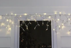 Northlight 100Ct Warm White Led Wide Angle Icicle Christmas Lights, White Wire