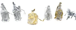 CC Christmas Decor Nativity & Religious>432Ct White And Gold Glittered Nativity Figurine Christmas Ornaments 3"