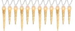 The Costume Center 12Ct White Icicle Christmas Lights - 12.5 Ft White Wire