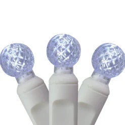 Vickerman 100Ct White Led G12 Berry Christmas Lights - 33 Ft White Wire