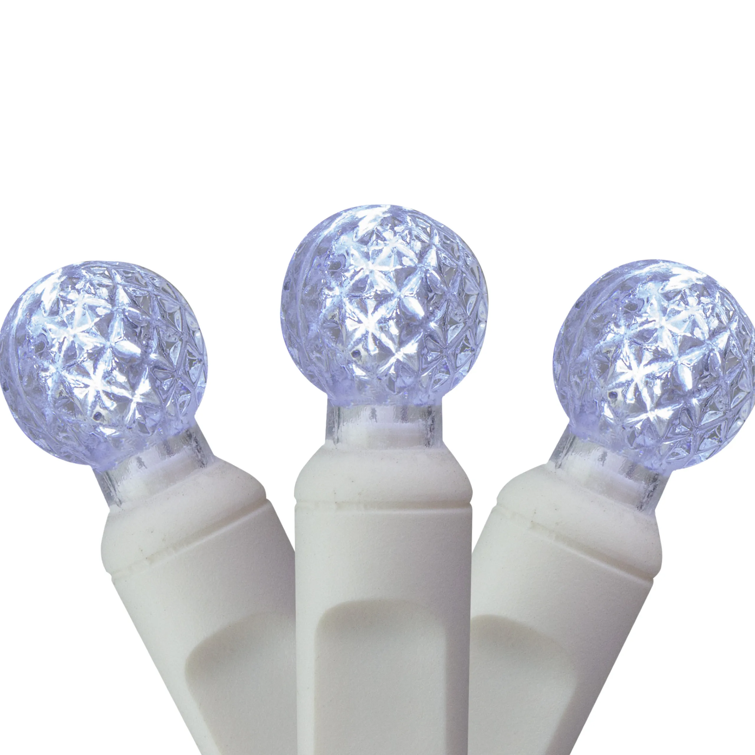 Vickerman 100Ct White Led G12 Berry Christmas Lights - 33 Ft White Wire