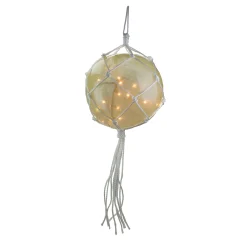 Barcana 35Ct White Roped Light Ball Outdoor Christmas Decor 14.25"