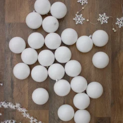 Northlight Shatterproof>32Ct Winter White Shatterproof Shiny Christmas Ball Ornaments 3.25 Inches 80Mm