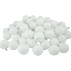 Northlight Shatterproof>60Ct Winter White Shatterproof Matte Christmas Ball Ornaments 2.5" (60Mm)