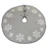 48 Inch And Smaller*Melrose 48"D Gray And White Snowflake Woven Christmas Tree Skirt