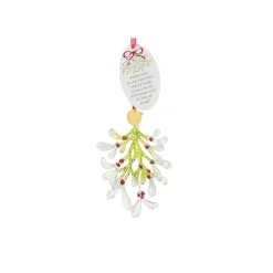 Enesco Inspirational> Faceted Acrylic Mistletoe Kisses Christmas Ornament