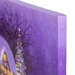 Wall & Door Decorations*Northlight Fiber Optic And Led Lighted Snowy Christmas House Canvas Wall Art 12" X 15.75"