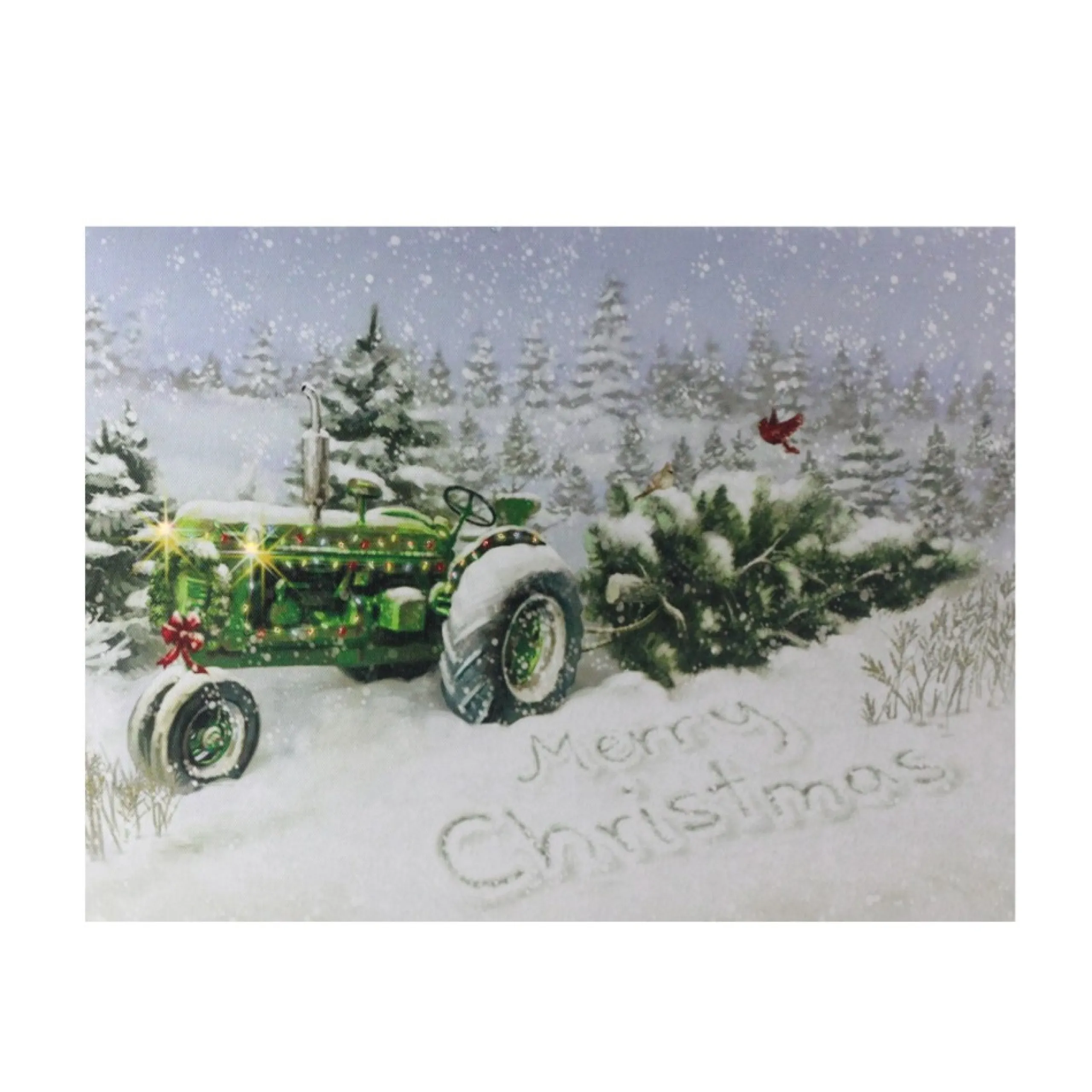 Wall & Door Decorations*Northlight Fiber Optic And Led Lighted Merry Christmas Tractor Canvas Wall Art 12" X 15.75"
