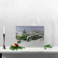 Wall & Door Decorations*Northlight Fiber Optic And Led Lighted Merry Christmas Tractor Canvas Wall Art 12" X 15.75"