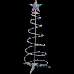 Northlight Spiral Trees>3Ft Led Lighted Spiral Cone Tree Outdoor Christmas Decoration, Multi Lights