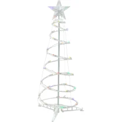 Northlight Spiral Trees>3Ft Led Lighted Spiral Cone Tree Outdoor Christmas Decoration, Multi Lights