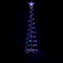 Northlight Spiral Trees>6Ft Led Lighted Spiral Cone Tree Outdoor Christmas Decoration, Multi Lights