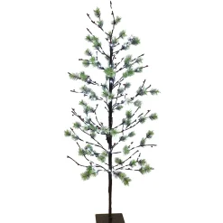 CC Christmas Decor 5 And 5.5 Feet Tall>5Ft Pre-Lit Artificial Christmas Tree With Twinkling Warm White Led Lights