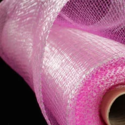 The Ribbon People Fuchsia Pink And Silver Decorating Mesh Craft Ribbon 21" X 40 Yards