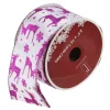 Ribbon*Northlight Glistening Purple Reindeer And Star Christmas Wired Craft Ribbon 2.5" X 10 Yards