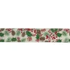 Ribbon*Northlight Glitter White And Green Holly Berries Christmas Wired Craft Ribbon 2.5" X 16 Yards