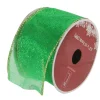 Ribbon*Northlight Glittering Green And Gold Solid Wired Christmas Craft Ribbon 2.5" X 10 Yards