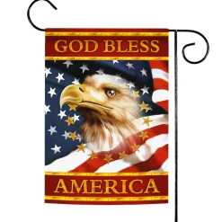 Toland Home Garden Gold And Red God Bless America Outdoor Garden Flag 18" X 12.5"