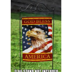 Toland Home Garden Gold And Red God Bless America Outdoor Garden Flag 18" X 12.5"