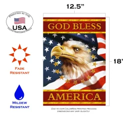Toland Home Garden Gold And Red God Bless America Outdoor Garden Flag 18