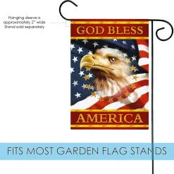 Toland Home Garden Gold And Red God Bless America Outdoor Garden Flag 18