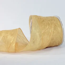 Ribbon*The Ribbon People Gold Crinkled Satin Wired Craft Ribbon 3" X 27 Yards