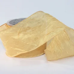 Ribbon*The Ribbon People Gold Crinkled Satin Wired Craft Ribbon 3" X 27 Yards
