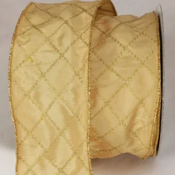 Ribbon*The Ribbon People Gold Diamond Stitch Wired Craft Ribbon 3" X 20 Yards