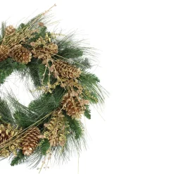 Specialty Wreaths*Allstate Gold Glitter Pine Cone And Berry Artificial Christmas Wreath - 26-Inch, Unlit