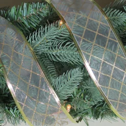 Ribbon*Northlight Gold Glittering Diamonds Wired Christmas Craft Ribbon 2.5