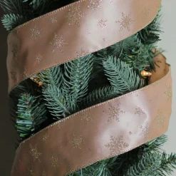 Ribbon*Northlight Gold Snowflakes Christmas Wired Craft Ribbon 2.5