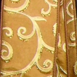 The Ribbon People Gold Swirl Taffeta Wired Craft Ribbon 2.5" X 20 Yards