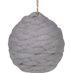 Northlight Balls>Gray Knit Shatterproof Christmas Ball Ornament 3.25" (80 Mm)