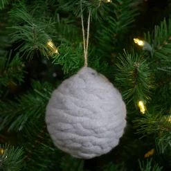 Northlight Balls>Gray Knit Shatterproof Christmas Ball Ornament 3.25" (80 Mm)