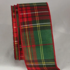 Ribbon*The Ribbon People Green And Red Tartan Plaid Wired Craft Ribbon 2.5" X 40 Yards