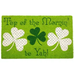 Contemporary Home Living Green And White "Top Of The Mornin' To Yah!" St. Patrick's Day Doormat 18" X 30"