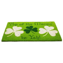 Contemporary Home Living Green And White "Top Of The Mornin' To Yah!" St. Patrick's Day Doormat 18" X 30"