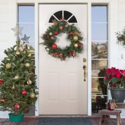 Specialty Wreaths*Northlight Green Mixed Foliage And Ornaments Artificial Christmas Wreath, 30-Inch, Unlit